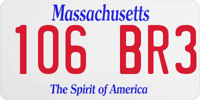 MA license plate 106BR3