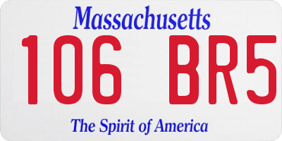 MA license plate 106BR5