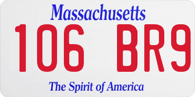 MA license plate 106BR9