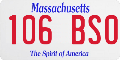 MA license plate 106BS0