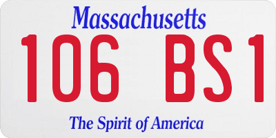 MA license plate 106BS1