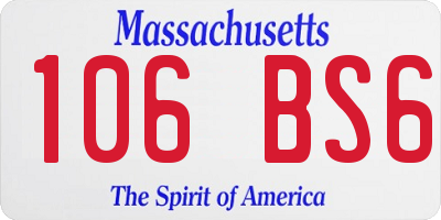 MA license plate 106BS6