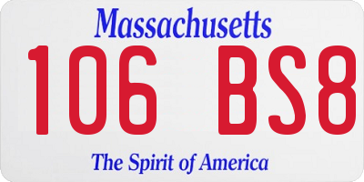 MA license plate 106BS8