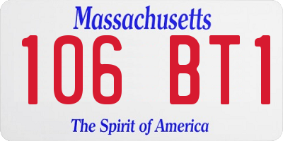 MA license plate 106BT1