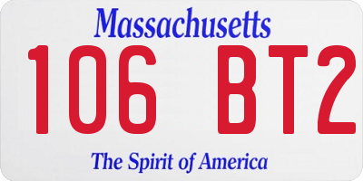 MA license plate 106BT2