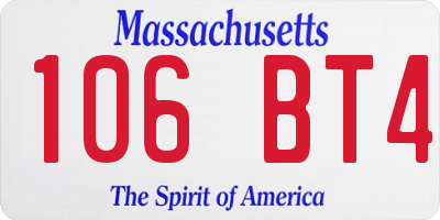 MA license plate 106BT4