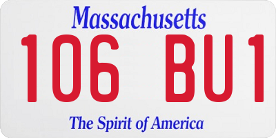 MA license plate 106BU1