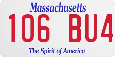 MA license plate 106BU4