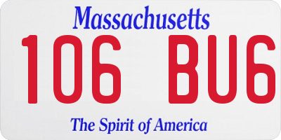 MA license plate 106BU6