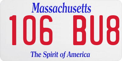 MA license plate 106BU8