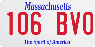 MA license plate 106BV0