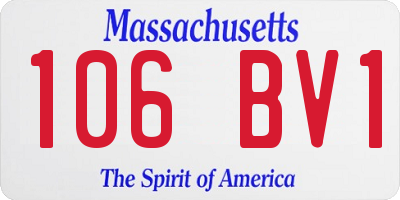 MA license plate 106BV1