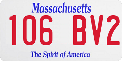 MA license plate 106BV2