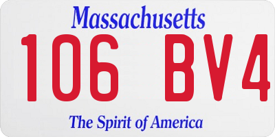 MA license plate 106BV4