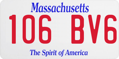 MA license plate 106BV6