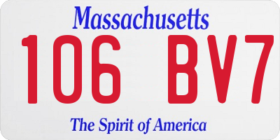 MA license plate 106BV7