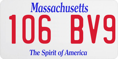 MA license plate 106BV9