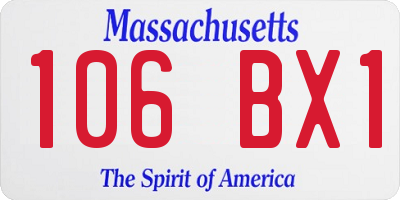 MA license plate 106BX1