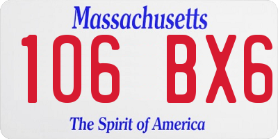 MA license plate 106BX6