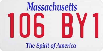 MA license plate 106BY1