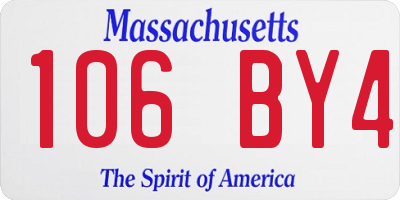 MA license plate 106BY4