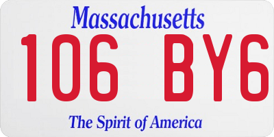 MA license plate 106BY6