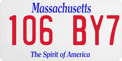 MA license plate 106BY7