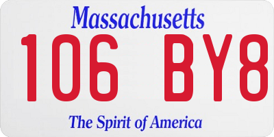 MA license plate 106BY8