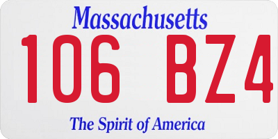 MA license plate 106BZ4