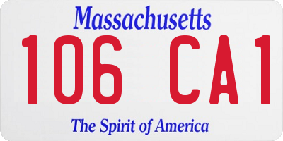 MA license plate 106CA1