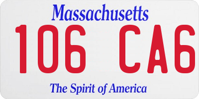 MA license plate 106CA6