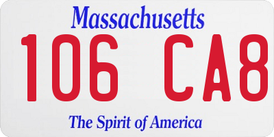 MA license plate 106CA8
