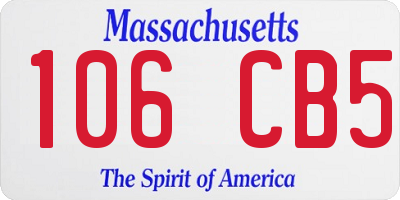 MA license plate 106CB5