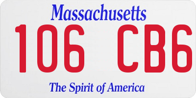 MA license plate 106CB6