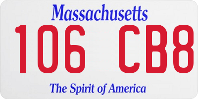 MA license plate 106CB8