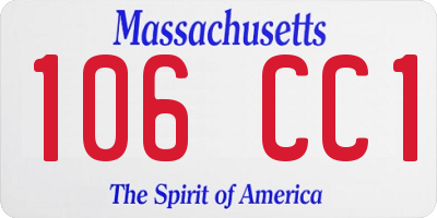 MA license plate 106CC1