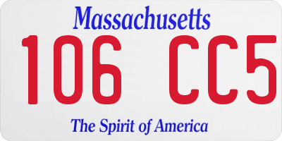 MA license plate 106CC5