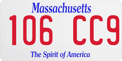 MA license plate 106CC9
