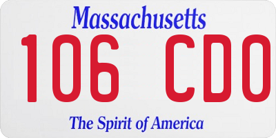 MA license plate 106CD0