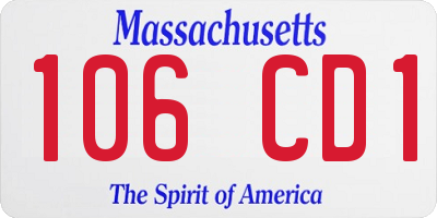 MA license plate 106CD1