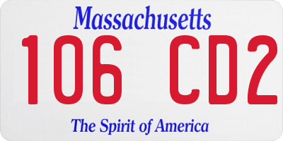 MA license plate 106CD2