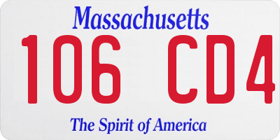 MA license plate 106CD4