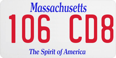 MA license plate 106CD8