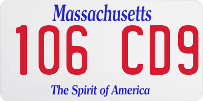 MA license plate 106CD9