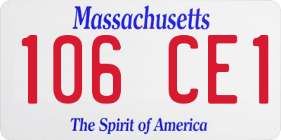 MA license plate 106CE1