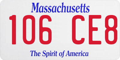 MA license plate 106CE8