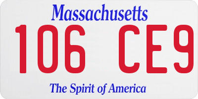 MA license plate 106CE9