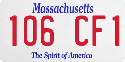 MA license plate 106CF1
