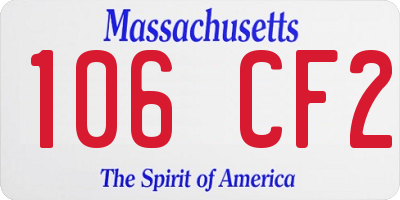 MA license plate 106CF2