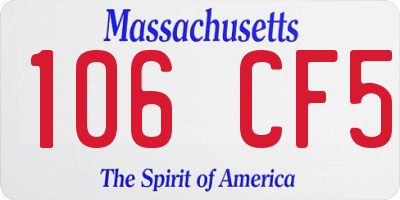 MA license plate 106CF5